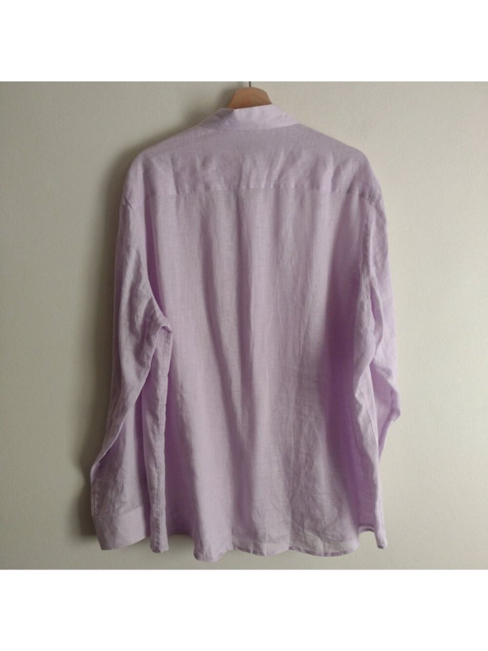 Club Room Mens Linen Shirt L Relaxed FIt Lavender Purple Preppy Dress Top - Picture 8 of 10